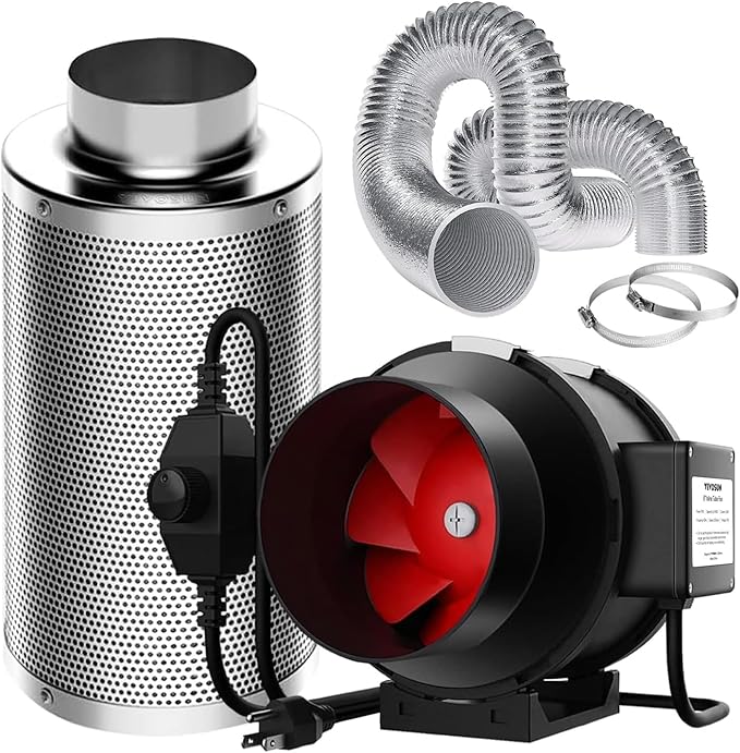 VIVOSUN Grow Tent Ventilation System, 6 Inch Inline Duct Fan by VIVOSUN