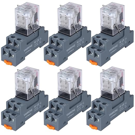 6PCS Electromagnetic Power Relay, 8-Pin 10 AMP 12V DC Relay Coil by VAMRONE