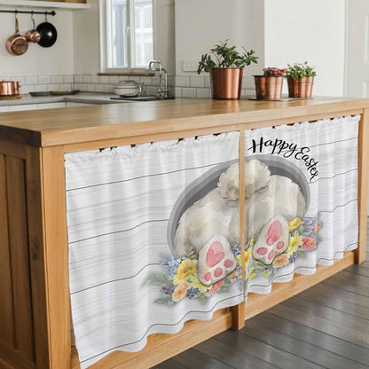 Easter Bunny Kitchen Tier Curtains 36 Inch Long 2 Panel Set, Rod Pocket Half - Image 7