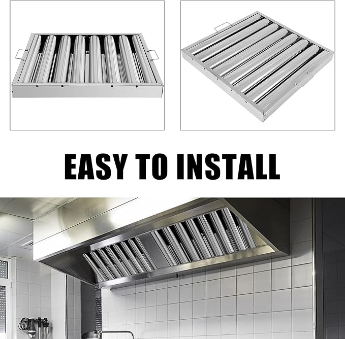 Hood Filters 19.5W x 19.5H Inch 430 Stainless Steel Pack of 6, 7 Grooves - Image 4