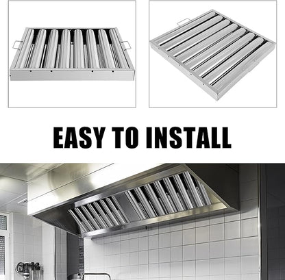 Hood Filters 19.5W x 19.5H Inch 430 Stainless Steel Pack of 6, 7 Grooves - Image 4