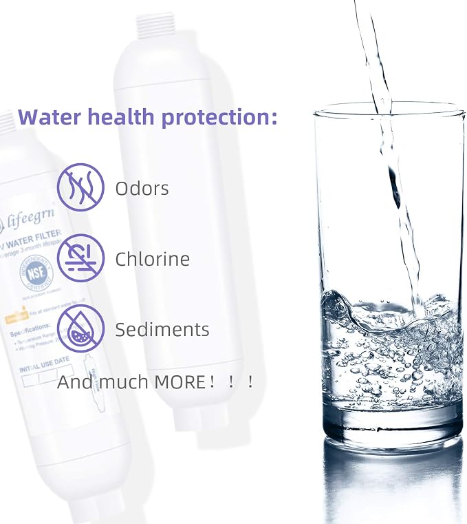 lifeegrn RV Water Filter with Hose Protector, Inline Water Filter, Chlorine and - Image 3