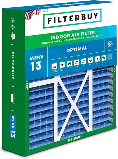 Filterbuy 22x24x5 Air Filter MERV 13 Optimal Smoke & Allergy Defense, by Filterbuy