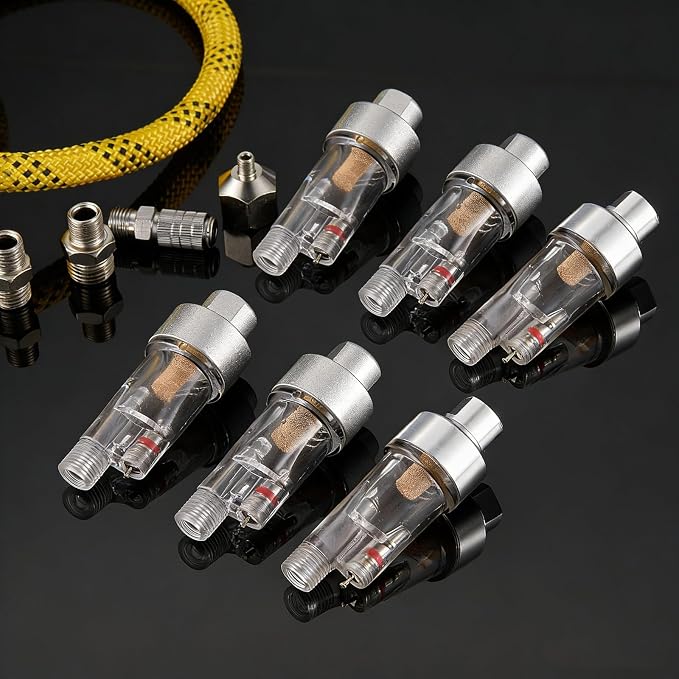 Honoson 6 Pcs 3 Pcs Airbrush in-line Water Trap Mini Air Filter Connect - Image 7