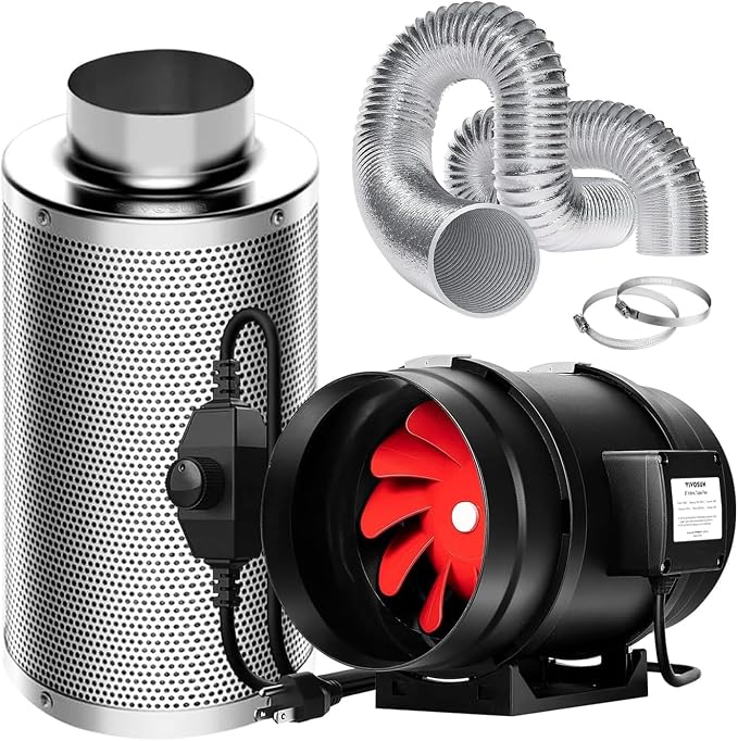 VIVOSUN Grow Tent Ventilation System, 8 Inch Inline Duct Fan by VIVOSUN