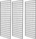 NEESEEYEE Heavy Duty Commercial Grade Gridwall Panels – Grid Panel for Any Retail Display, 2’ Width x 5’ Height, 3 Gridwall Panels Per Carton (Black Finish)