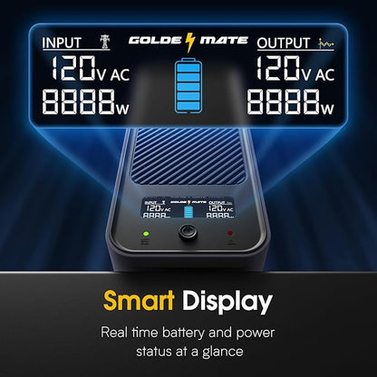 GOLDENMATE 1000VA/800W Lithium UPS Battery Backup & Surge Protector, Backup - Image 4