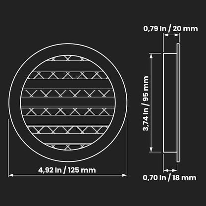 Repa Market 4" Inch Aluminum Black Soffit Air Vent Cover - Image 2