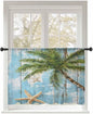 Sheer Curtains 45 Inch Length, Coastal Beach Blue Semi Sheer Curtains Light by Unknown