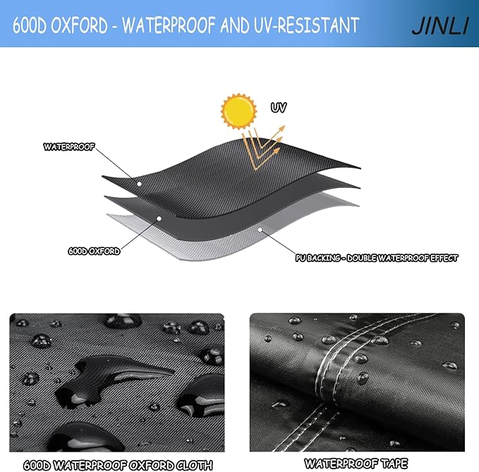 JINLI 70-75 inch outdoor TV trolley cover, courtyard TV cover, Oxford fabric waterproof and dustproof, triple windproof design, compatible with rolling/mobile stand