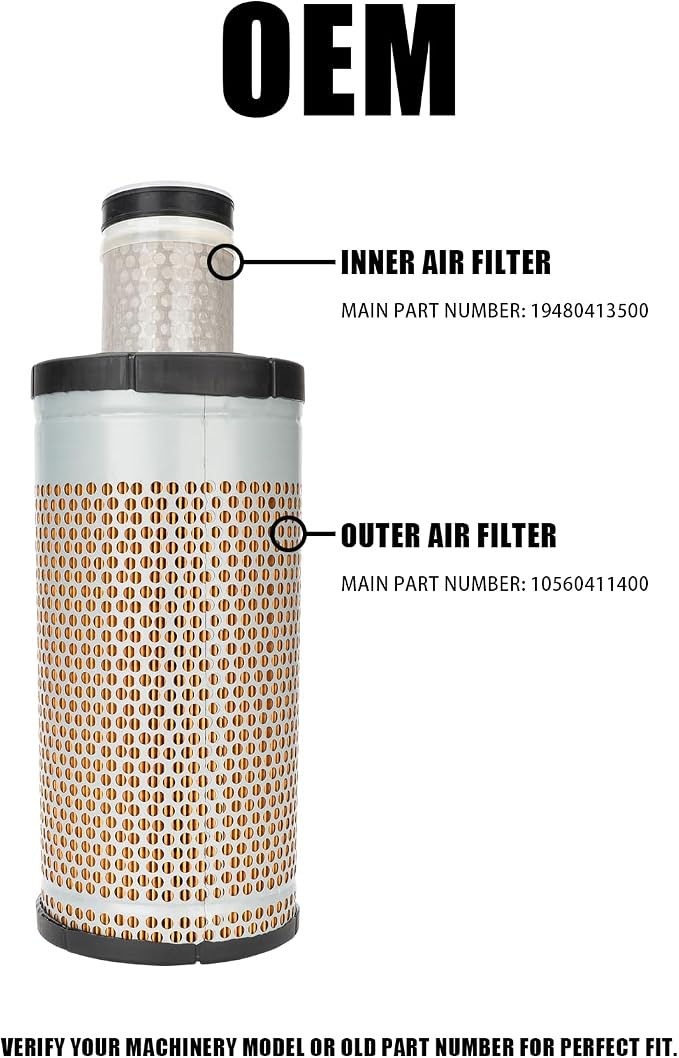 10560411400 19480413500 Outer & Inner Air Filter Fit - Image 2