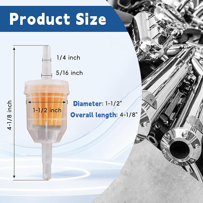 36 Pack Gas Inline Fuel Filter 1/4 x 5/16 Replacement - Image 2