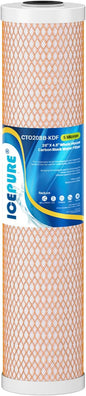 ICEPURE 4.5" x 20" Activated Carbon and KDF Large Capacity Water Filter by ICEPURE