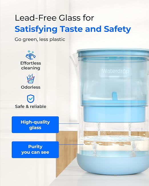 Waterdrop Large Glass Alkaline Water Filter Pitcher - Image 4