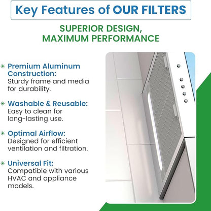 Replacement Aluminum Pre/Post Filter- 10-1/2 X 20-1/4 X 1/4 - Image 3