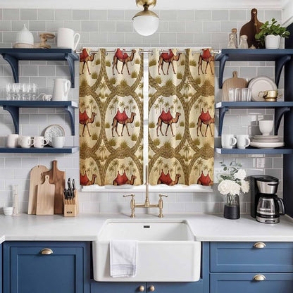 2 Panel Kitchen Cafe Curtains, Window Decor Tier Curtains - Image 2