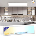 AIKVSXER 1x4 Led Flat Panel Light Surface Mount-2 Pack, 50W 5500Lm Dual Selectable 5CCT 3000K/4000K/5000K/5700K/6500K and Wattage 30-50W 0-10V Dimmable Ceiling Light Fixture for Kitchen/Laundry