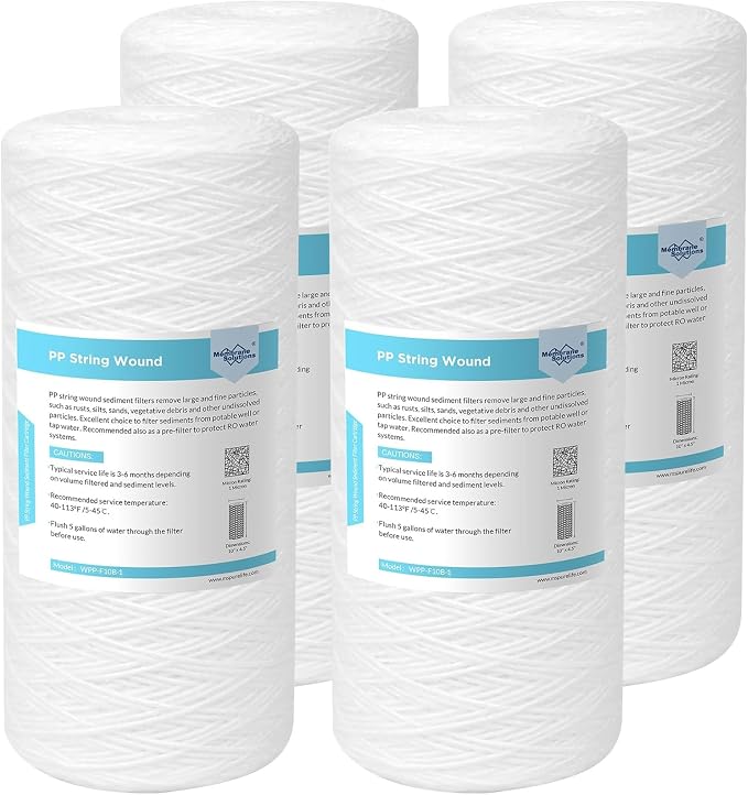 Membrane Solutions 1 Micron 10"x4.5" String Wound Whole House Water Filter by MembraneSolutions