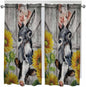 Farmhouse Bedroom Curtains 63 Inches length, Vintage Sunflowers Animals Printed by Unknown