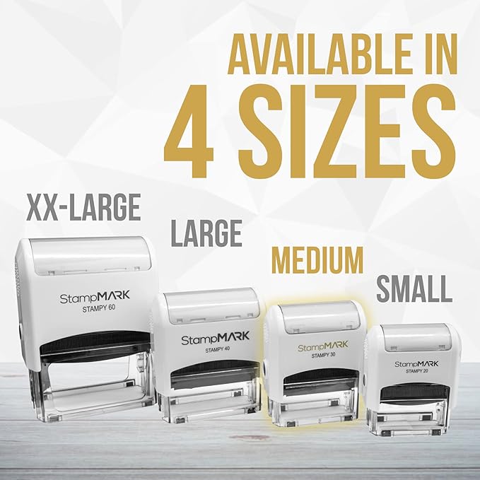 for Deposit Only Customized Office Self Inking Stamp - 3-Lines - Medium - Choose from 15 Ink Colors