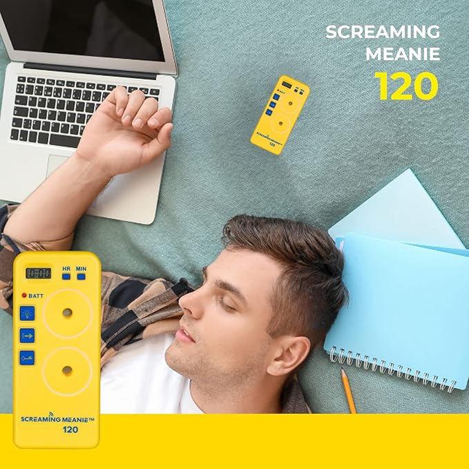 Screaming Meanie TZ-120 Extremely Loud Alarm Timer, Multi-Purpose Timer with 2 Sound Levels Perfect for Heavy Sleepers, Truckers, or Travelers (9v Battery Included) - Yellow