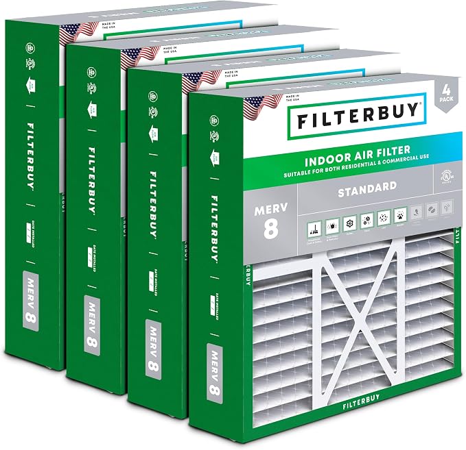Filterbuy 20x22x5 Air Filter MERV 8 Essential Dust & Allergy Defense, Pleated by Filterbuy
