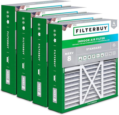 Filterbuy 20x22x5 Air Filter MERV 8 Essential Dust & Allergy Defense, Pleated by Filterbuy