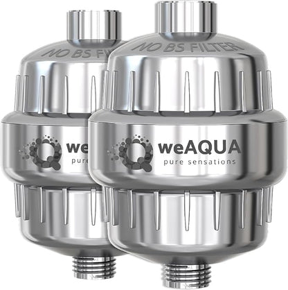 weAQUA Heavy Duty Shower Filter Family 2 PACK – 99% Removal by weAQUA