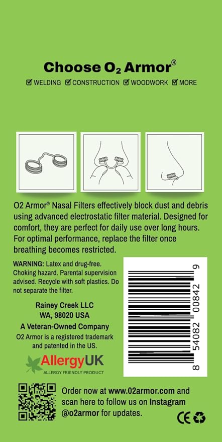 O2 Armor Nose Filters for Welders & Allergies - Image 6