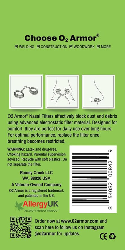 O2 Armor Nose Filters for Welders & Allergies - Image 6