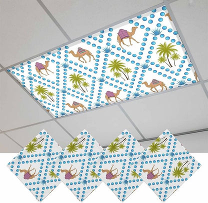 4 Pack Fluorescent Light Cover, Camels Palm Trees Light Covers by Unknown