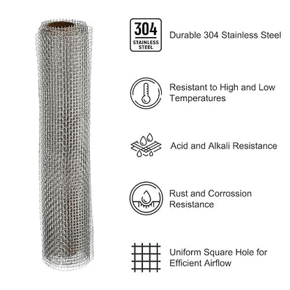 PATIKIL 40" L x 16" W Woven Wire Mesh, 8 Mesh 304 Stainless Steel Air Vent - Image 3