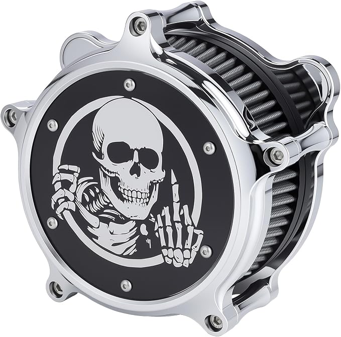Motorcycle Air Filter Skull Style Air Cleaner - Image 7
