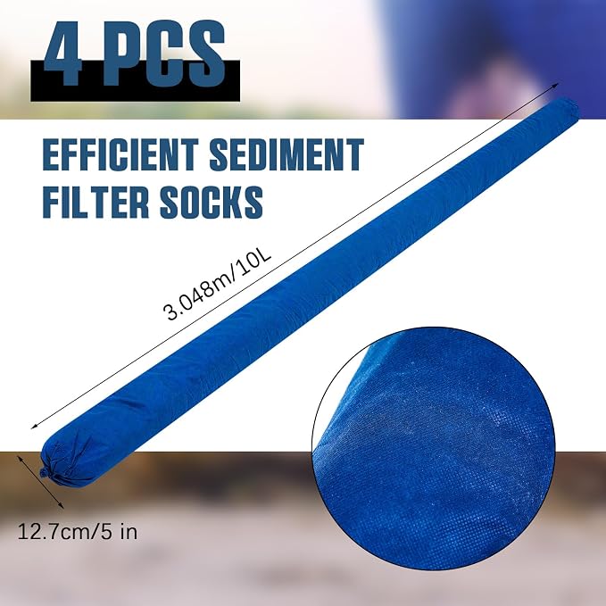 4 Pcs Sediment Filter Erosion Control Blanket Silt Fence Sock - Image 2