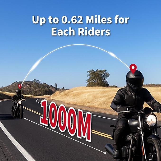 BIKECOMM Salut Motorcycle Helmet Speakers Intercom – 1000M Range Wireless Speakers - Helmet Communication System, IP67, Black, Twin Pack