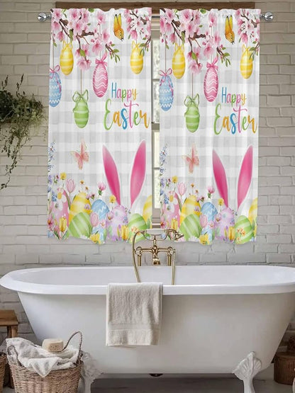 Happy Easter Living Room Curtains 72 Inches length, Spring Watercolor Bunny - Image 7