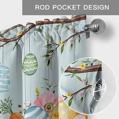 Easter Bunny Curtain Valances for Windows, Kitchen Valance Window Treatment - Image 5
