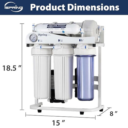 iSpring RCS5T Commercial Tankless Reverse Osmosis RO Water Filter System - Image 8