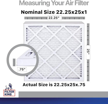 Filter King 22.25x25x1 Air Filter | 4-PACK | Carbon MERV 8 HVAC Pleated A/C - Image 2