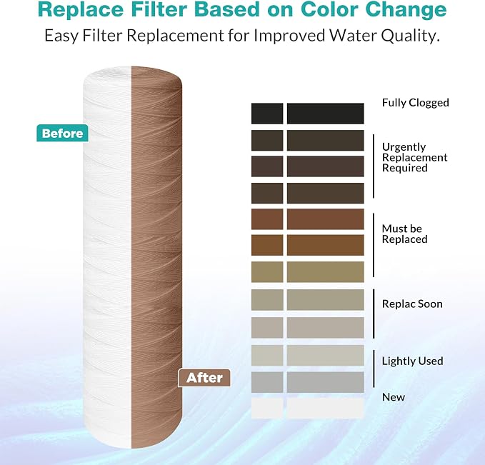 SimPure 20 x 4.5 Inch 5 Micron String Wound Sediment Water Filter Cartridge - Image 4