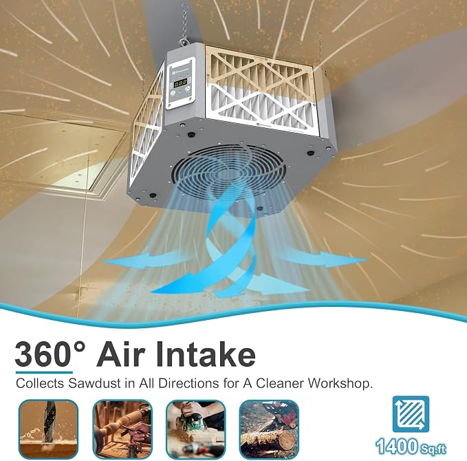360° Woodshop Air Filtration System Woodworking - Image 4