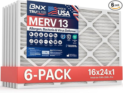 BNX TruFilter 16x24x1 Air Filter MERV 13 by BNX