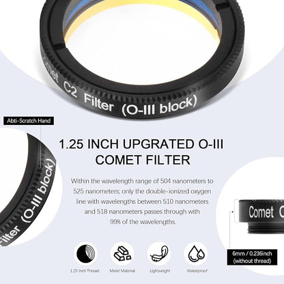 Astromania Telescope Filter 1.25 Inch Upgrated O-III Comet Filter Narrowband - Image 4
