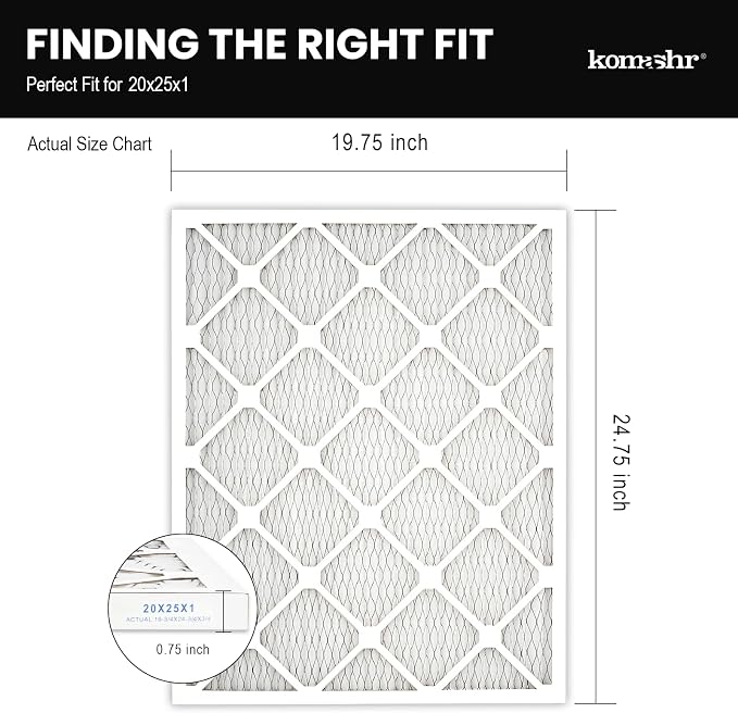 20x25x1 Air Filter MERV 8, HVAC/Furnace AC Filter Replacement, Dust - Image 2