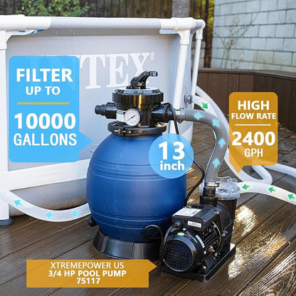 XtremepowerUS High-Flo Sand Filter Pump System 13" Filter Tank 10, 000 Gal - Image 2