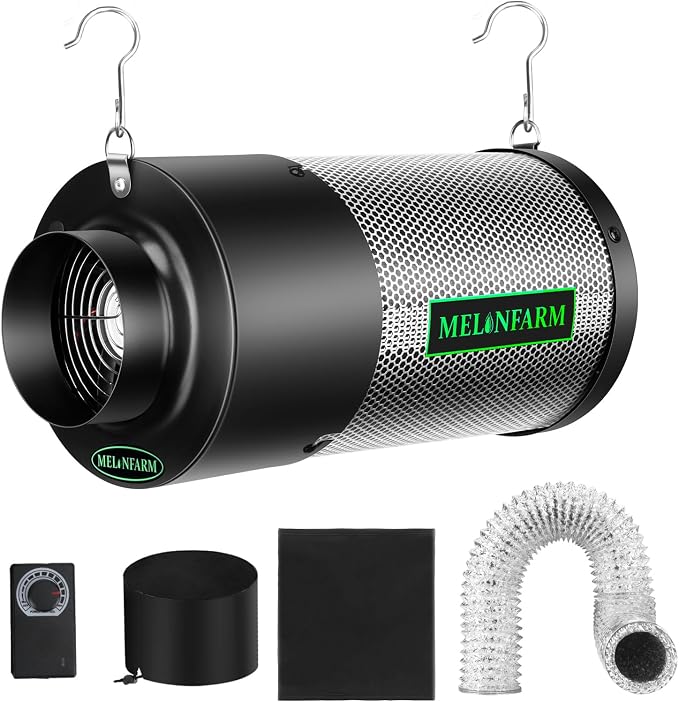 MELONFARM Dual-Fan Air Filter 4 Inch Dual-fan power boosts air circulation by MELONFARM