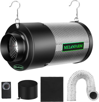 MELONFARM Dual-Fan Air Filter 4 Inch Dual-fan power boosts air circulation by MELONFARM