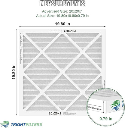 20x20x1 Air Filter 2 Pack, Durable MERV 8 Pleated Home HVAC AC Furnace Filters - Image 2