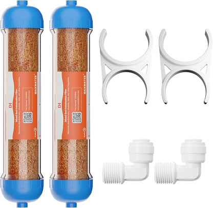 Mixed Bed Ion Exchange Aquarium Filter Resin 0 PPM RO DI Refillable Housing by MaxWater