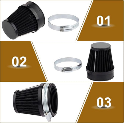 Mtsooning Motorcycle Pod Air Filter, 2.36" Round Tapered Intake Cleaner - Image 7